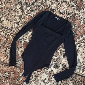 Abercrombie & Fitch Black Long Sleeve Bodysuit
